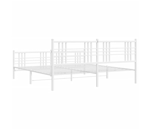 Estructura cama sin colchón con estribo metal blanco 183x213 cm