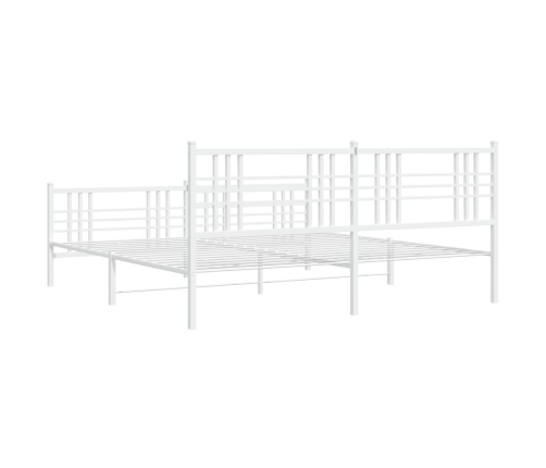 Estructura cama sin colchón con estribo metal blanco 193x203 cm