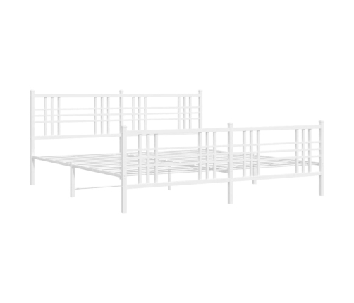 Estructura cama sin colchón con estribo metal blanco 200x200 cm