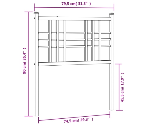 Cabecero de metal blanco 75 cm