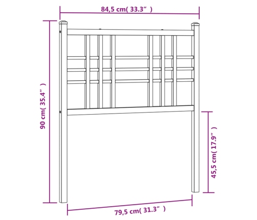 Cabecero de metal blanco 80 cm