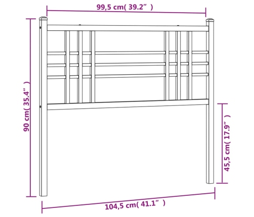 Cabecero de metal blanco 100 cm