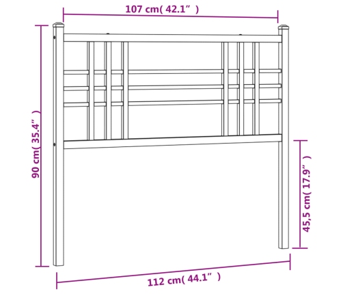 Cabecero de metal blanco 107 cm