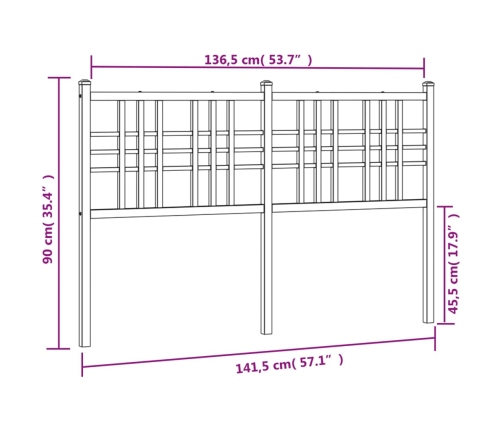 Cabecero de metal blanco 137 cm