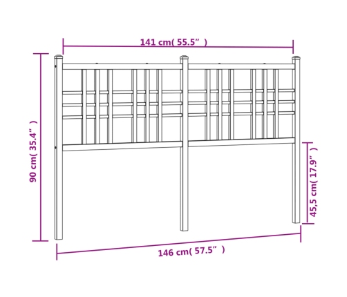 Cabecero de metal blanco 140 cm