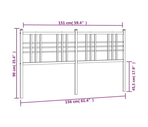 Cabecero de metal blanco 150 cm