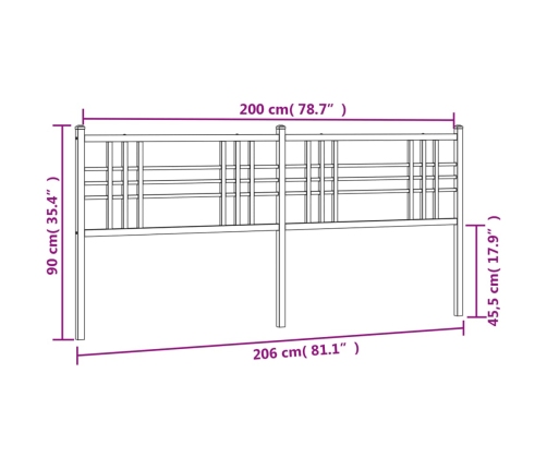 Cabecero de metal blanco 200 cm