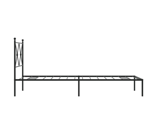 Estructura cama sin colchón con cabecero metal negro 75x190 cm