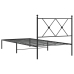 Estructura cama sin colchón con cabecero metal negro 90x190 cm