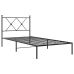 Estructura cama sin colchón con cabecero metal negro 90x200 cm