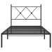 Estructura cama sin colchón con cabecero metal negro 90x200 cm