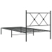Estructura cama sin colchón con cabecero metal negro 90x200 cm