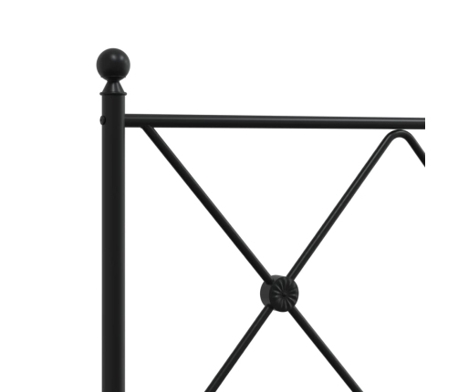Estructura cama sin colchón con cabecero metal negro 90x200 cm