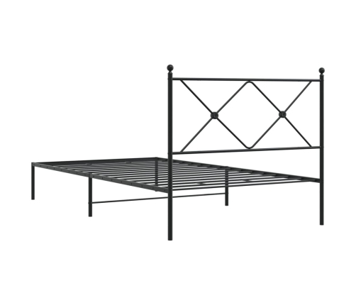 Estructura cama sin colchón con cabecero metal negro 100x190 cm