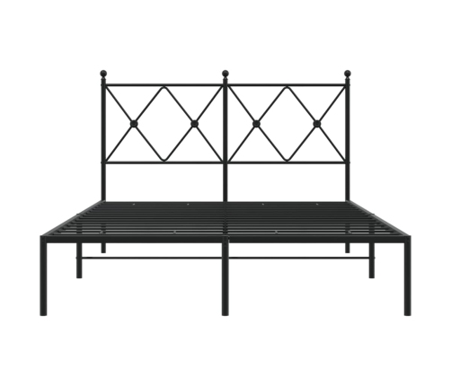 Estructura cama sin colchón con cabecero metal negro 120x190 cm