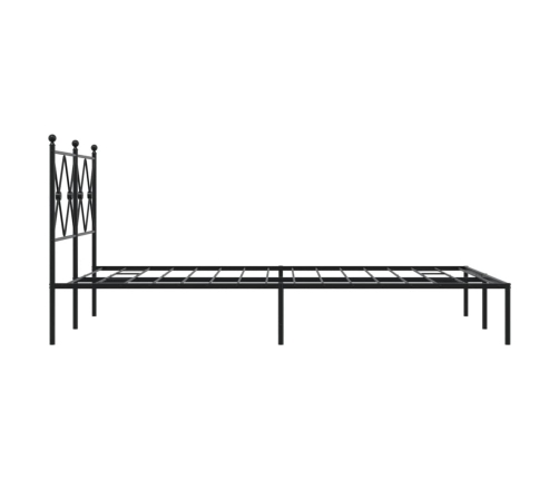 Estructura cama sin colchón con cabecero metal negro 120x190 cm