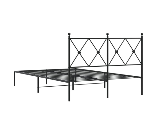 Estructura cama sin colchón con cabecero metal negro 120x190 cm