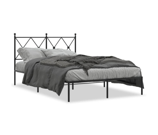 Estructura cama sin colchón con cabecero metal negro 120x190 cm