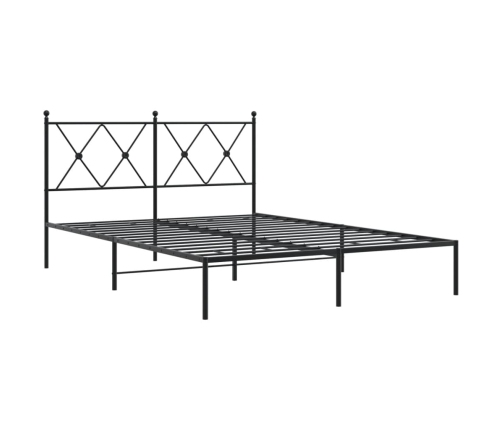 Estructura cama sin colchón con cabecero metal negro 135x190 cm