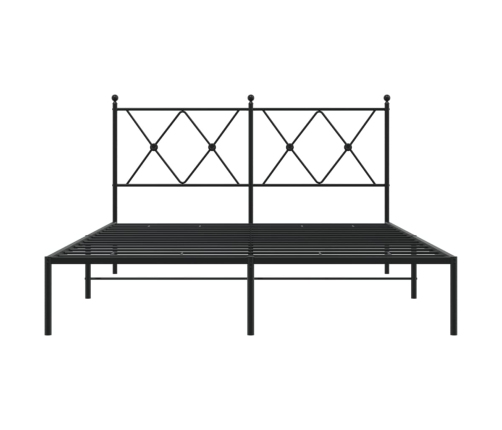 Estructura cama sin colchón con cabecero metal negro 135x190 cm