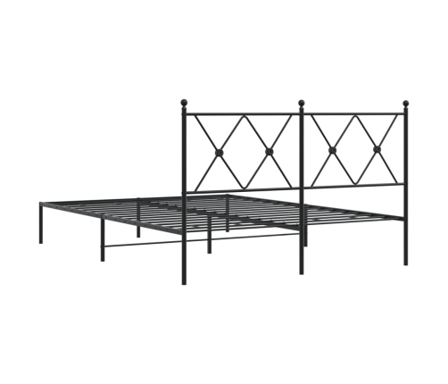 Estructura cama sin colchón con cabecero metal negro 135x190 cm