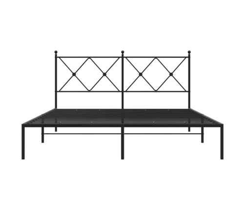 Estructura cama sin colchón con cabecero metal negro 150x200 cm