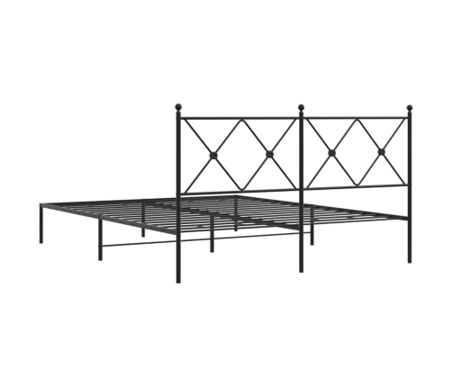 Estructura cama sin colchón con cabecero metal negro 150x200 cm