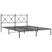 Estructura cama sin colchón con cabecero metal negro 160x200 cm