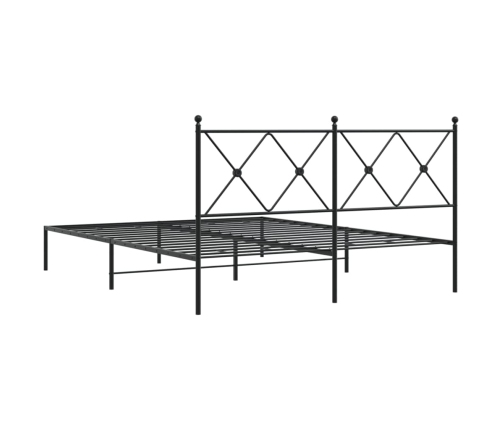 Estructura cama sin colchón con cabecero metal negro 160x200 cm