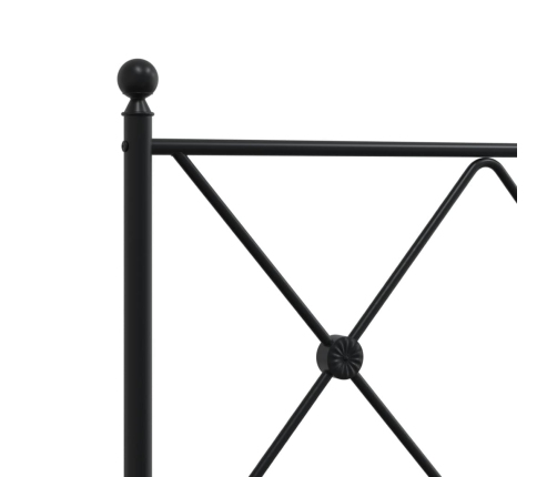 Estructura cama sin colchón con cabecero metal negro 160x200 cm