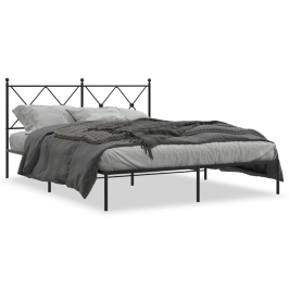 Estructura cama sin colchón con cabecero metal negro 160x200 cm