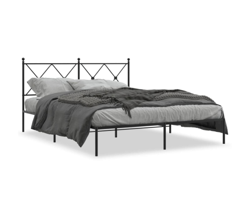 Estructura cama sin colchón con cabecero metal negro 160x200 cm
