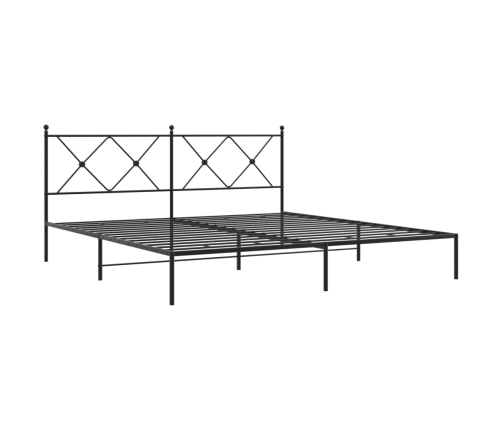 Estructura cama sin colchón con cabecero metal negro 180x200 cm