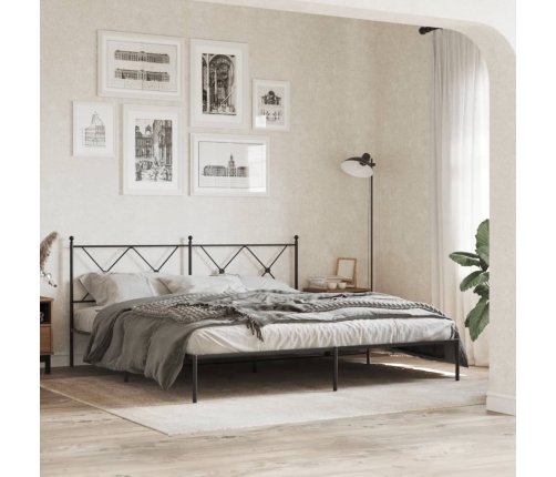 Estructura cama sin colchón con cabecero metal negro 180x200 cm