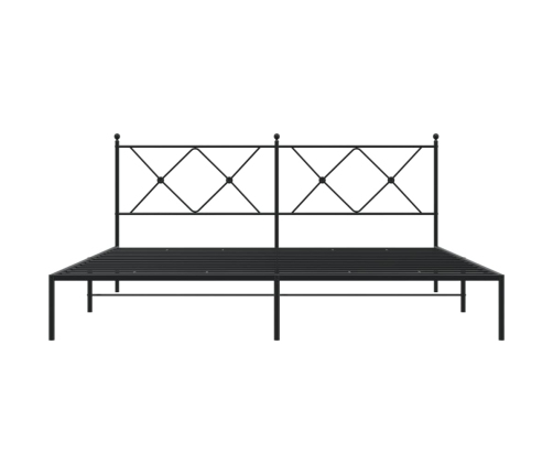 Estructura cama sin colchón con cabecero metal negro 180x200 cm