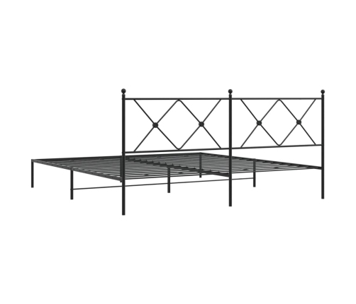 Estructura cama sin colchón con cabecero metal negro 180x200 cm