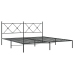 Estructura cama sin colchón con cabecero metal negro 183x213 cm