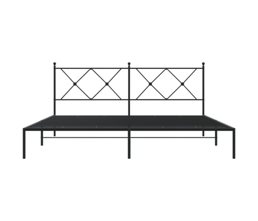 Estructura cama sin colchón con cabecero metal negro 183x213 cm