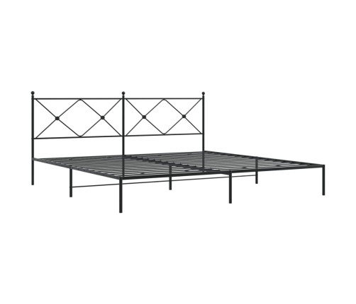 Estructura cama sin colchón con cabecero metal negro 193x203 cm