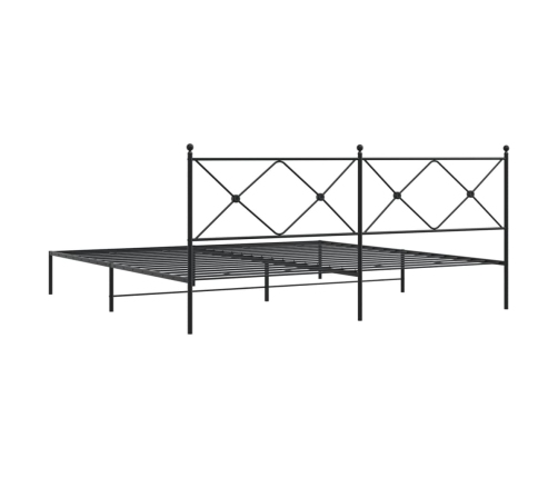 Estructura cama sin colchón con cabecero metal negro 193x203 cm