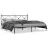 Estructura cama sin colchón con cabecero metal negro 193x203 cm