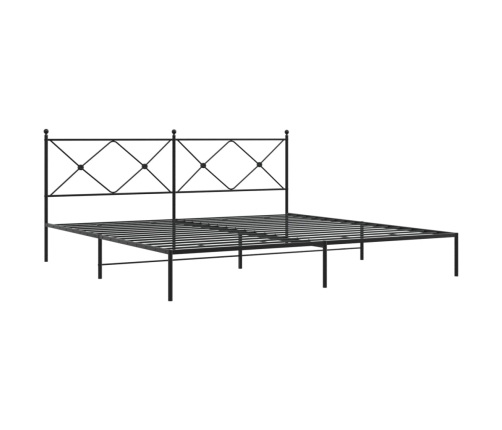 Estructura cama sin colchón con cabecero metal negro 200x200 cm