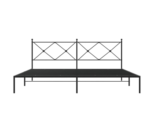 Estructura cama sin colchón con cabecero metal negro 200x200 cm