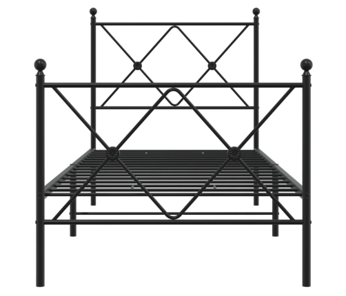 Estructura cama sin colchón con estribo metal negro 75x190 cm