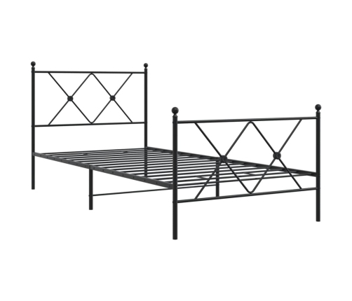 Estructura cama sin colchón con estribo metal negro 90x190 cm