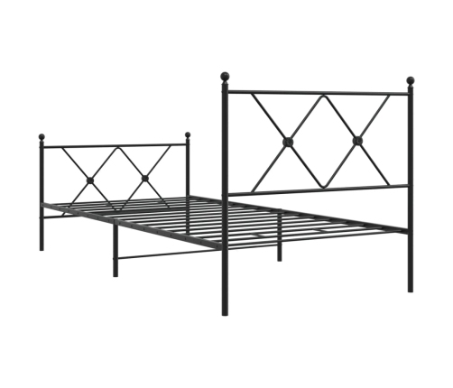 Estructura cama sin colchón con estribo metal negro 90x190 cm