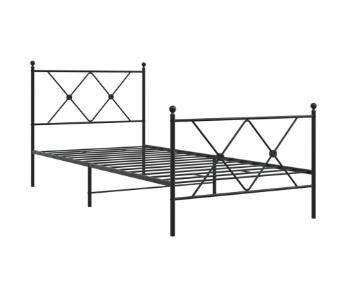 Estructura cama sin colchón con estribo metal negro 90x200 cm