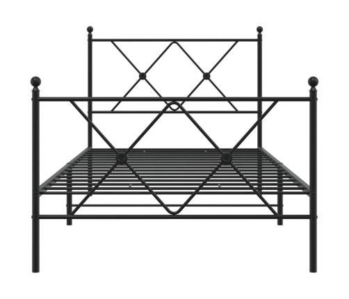 Estructura cama sin colchón con estribo metal negro 90x200 cm