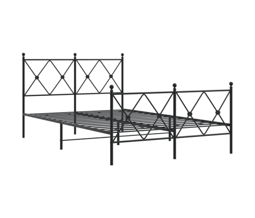 Estructura cama sin colchón con estribo metal negro 120x200 cm