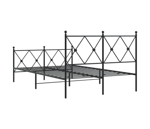 Estructura cama sin colchón con estribo metal negro 120x200 cm